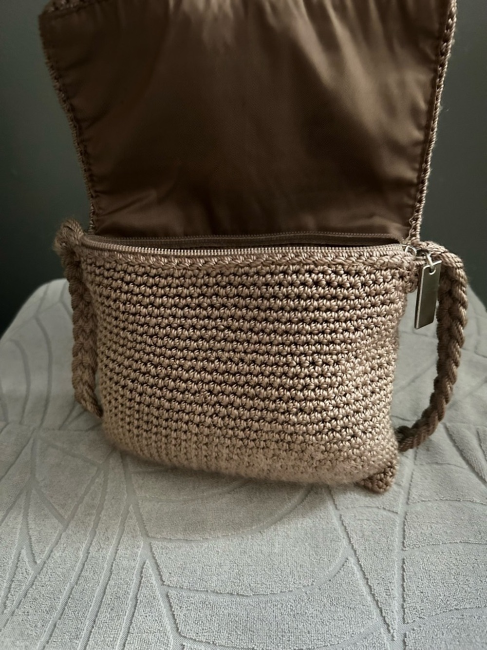 The Sak Small Brown Crochet Crossbody Bag - Picture 8 of 12